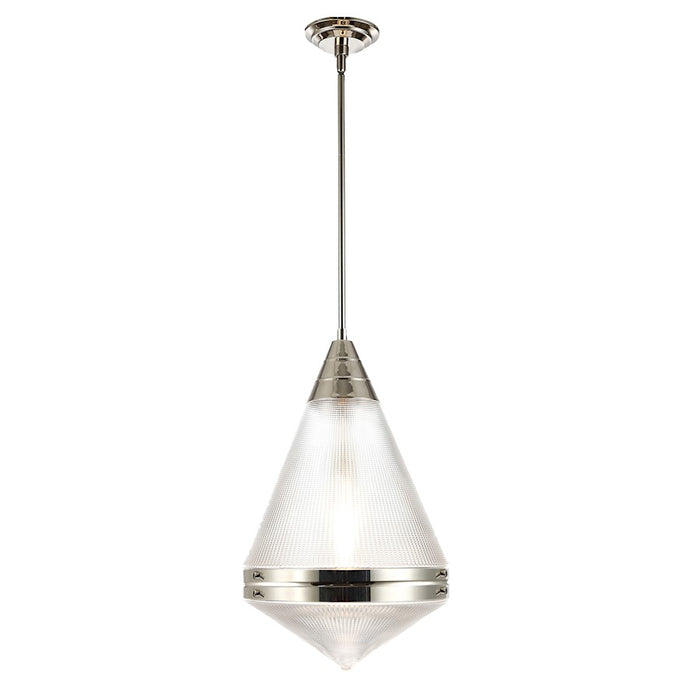 Maxim Lighting Hargreaves 1 Light Pendant, Nickel/Prairie Rib Frost - 10395PRPN