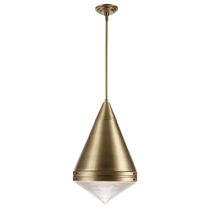 Maxim Lighting Hargreaves 1Lt Pendant, Brass/Prairie Rib Frost - 10396PRNAB