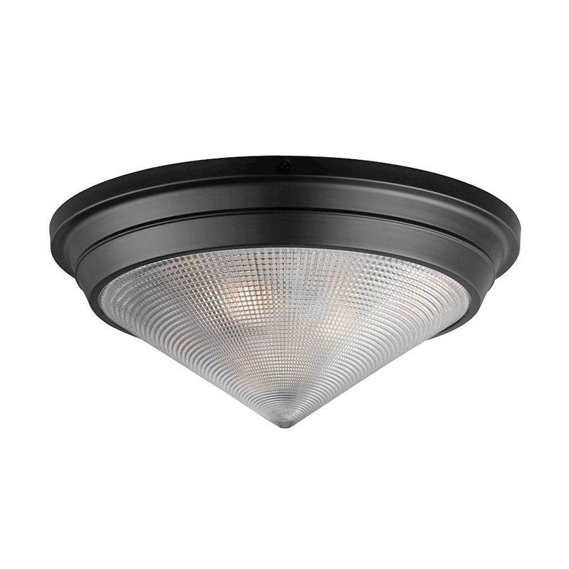 Maxim Lighting Hargreaves 3Lt Flush Mount, Black/Prairie Rib Frost