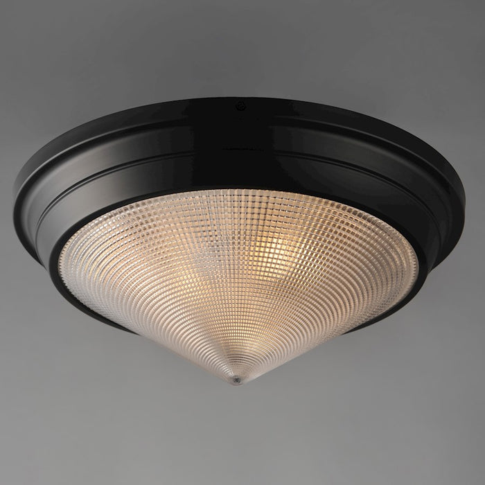 Maxim Lighting Hargreaves 3Lt Flush Mount, Black/Prairie Rib Frost