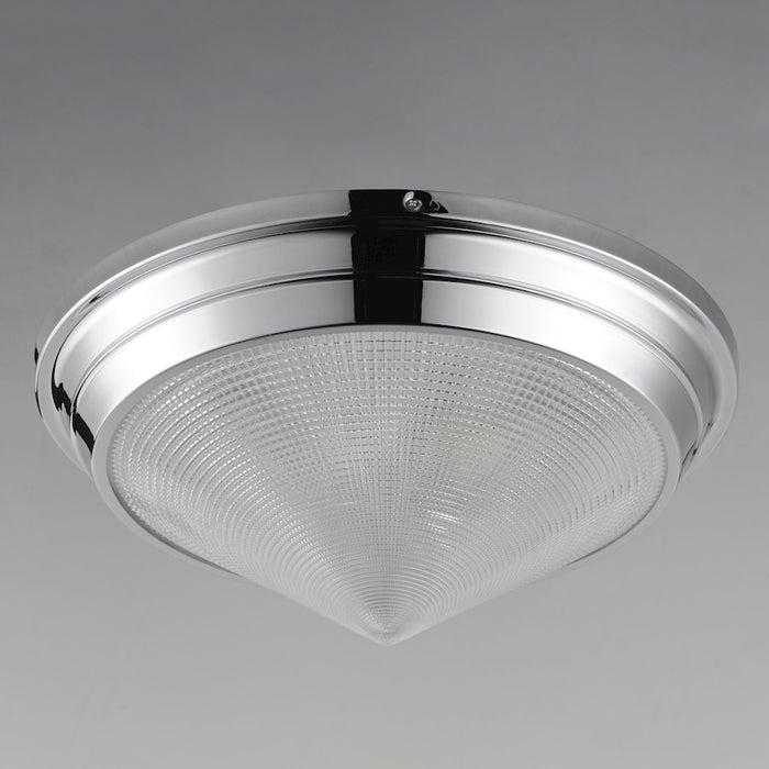 Maxim Lighting Hargreaves 3Lt Flush Mount, Nickel/Prairie Rib Frost