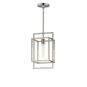 Maxim Lighting Gridline 9in 1-Light Pendant | Modern Satin Nickel Steel Open Frame | Kitchen Island & Dining Room | 9 x 8 x 15.25 in | Model 10411SN