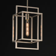 Maxim Lighting Gridline 9in 1-Light Pendant | Modern Satin Nickel Steel Open Frame | Kitchen Island & Dining Room | 9 x 8 x 15.25 in | Model 10411SN