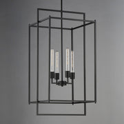 Maxim Lighting Gridline 18in 4-Light Pendant | Modern Matte Black Steel | Kitchen Island & Dining Room | 18 x 17 x 35.5 in | Model 10413BK