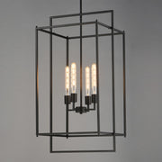 Maxim Lighting Gridline 18in 4-Light Pendant | Modern Matte Black Steel | Kitchen Island & Dining Room | 18 x 17 x 35.5 in | Model 10413BK