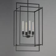 Maxim Lighting Gridline 18in 4-Light Pendant | Modern Matte Black Steel | Kitchen Island & Dining Room | 18 x 17 x 35.5 in | Model 10413BK