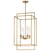 Maxim Lighting Gridline 18in 4-Light Pendant | Modern Natural Aged Brass Steel | Dining Room & Kitchen Island | 18 x 17 x 35.5 in | Model 10413NAB