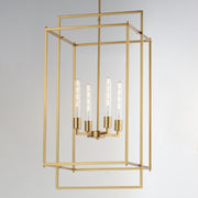 Maxim Lighting Gridline 18in 4-Light Pendant | Modern Natural Aged Brass Steel | Dining Room & Kitchen Island | 18 x 17 x 35.5 in | Model 10413NAB