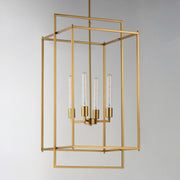 Maxim Lighting Gridline 18in 4-Light Pendant | Modern Natural Aged Brass Steel | Dining Room & Kitchen Island | 18 x 17 x 35.5 in | Model 10413NAB