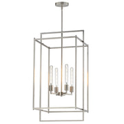 Maxim Lighting Gridline 18in 4-Light Pendant | Modern Satin Nickel Steel | Kitchen Island & Dining Room | 18 x 17 x 35.5 in | Model 10413SN