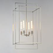 Maxim Lighting Gridline 18in 4-Light Pendant | Modern Satin Nickel Steel | Kitchen Island & Dining Room | 18 x 17 x 35.5 in | Model 10413SN