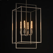Maxim Lighting Gridline 18in 4-Light Pendant | Modern Satin Nickel Steel | Kitchen Island & Dining Room | 18 x 17 x 35.5 in | Model 10413SN