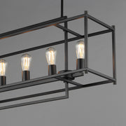 Maxim Lighting Gridline 42in 6-Light Linear Pendant | Modern Matte Black Steel | Kitchen Island & Dining Room | 42 x 10 x 17 in | Model 10416BK