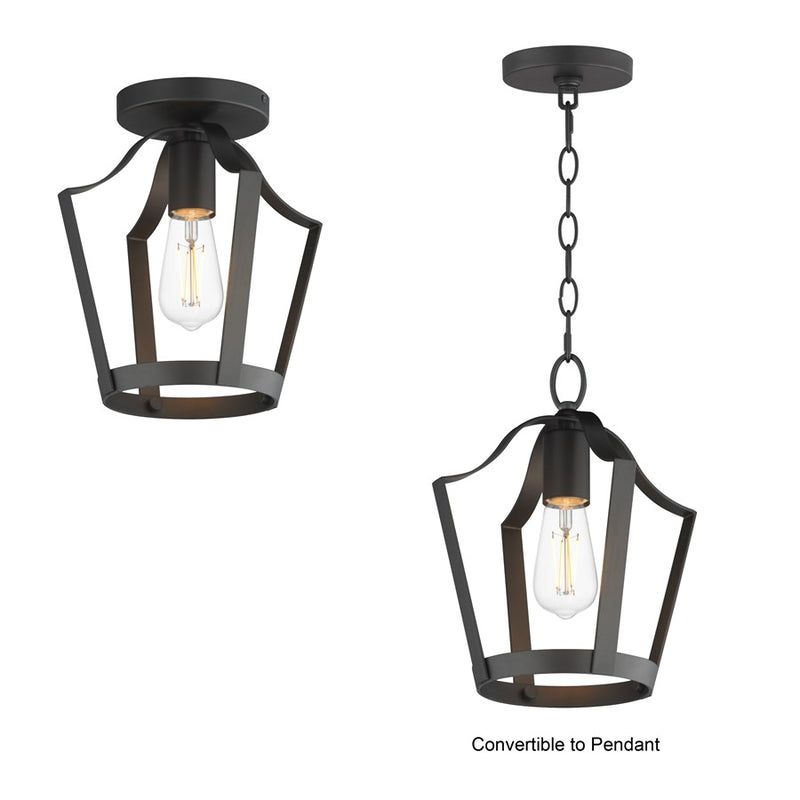 Maxim Lighting Arden 1 Light 10.25" Semi-Flush Mount, Black
