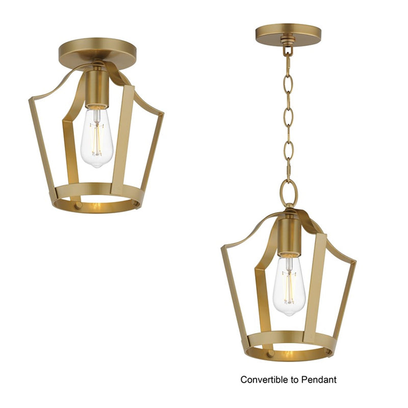 Maxim Lighting Arden 1Lt 10.25" Semi-Flush Mount, Natural Aged Brass