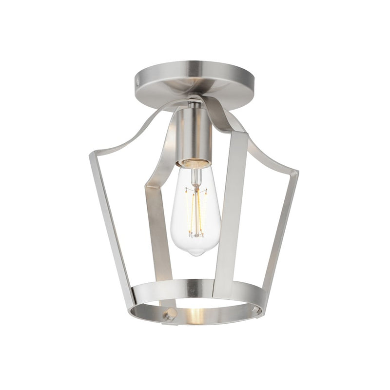 Maxim Lighting Arden 1 Light 10.25" Semi-Flush Mount, Satin Nickel - 10421SN