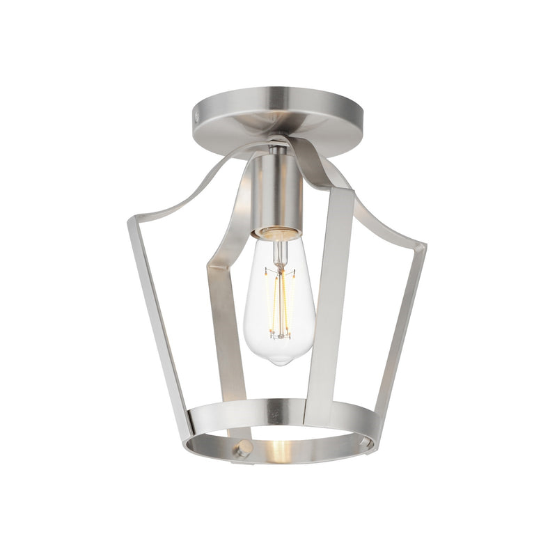 Maxim Lighting Arden 1 Light 10.25" Semi-Flush Mount, Satin Nickel