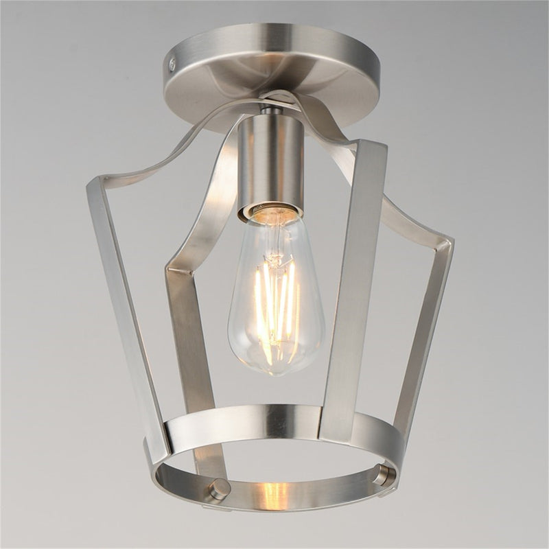 Maxim Lighting Arden 1 Light 10.25" Semi-Flush Mount, Satin Nickel