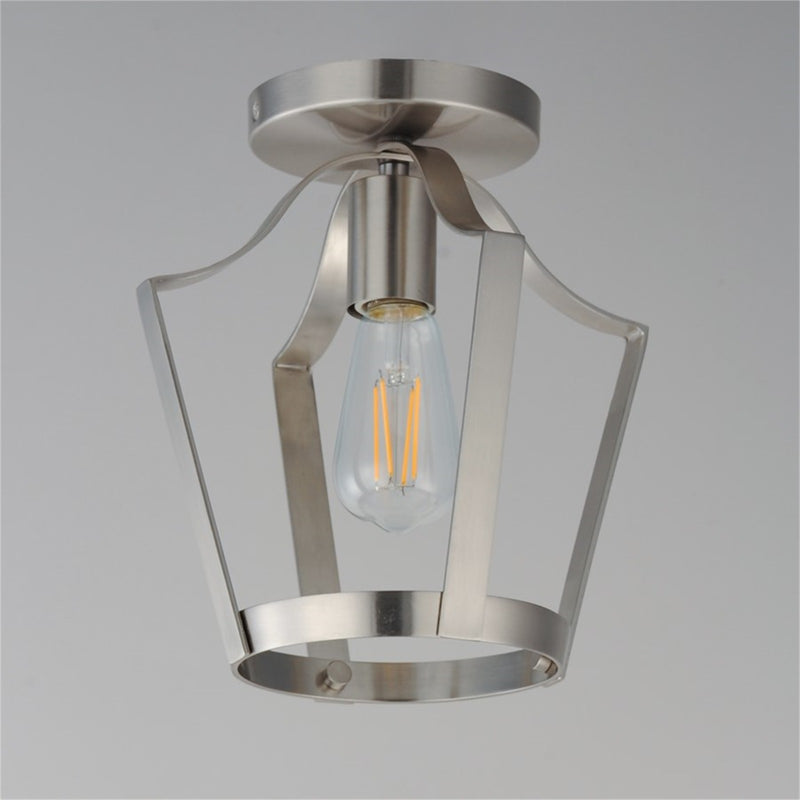 Maxim Lighting Arden 1 Light 10.25" Semi-Flush Mount, Satin Nickel