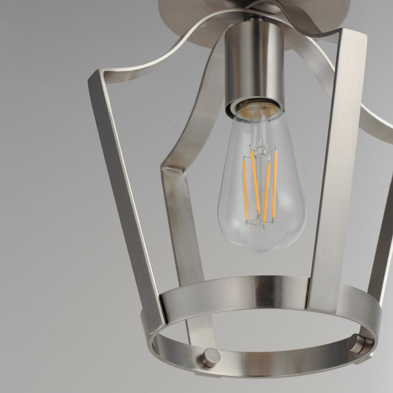 Maxim Lighting Arden 1 Light 10.25" Semi-Flush Mount, Satin Nickel