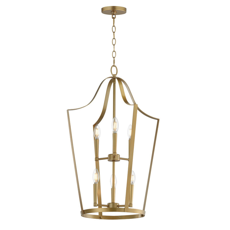 Maxim Lighting Arden 6Lt 30.25" Multi-Light Pendant, Aged Brass