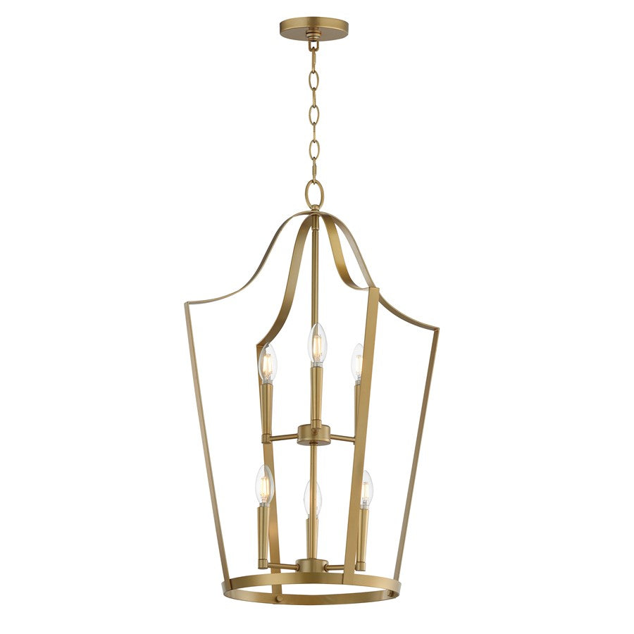 Maxim Lighting Arden 6Lt 30.25" Multi-Light Pendant, Aged Brass - 10426NAB
