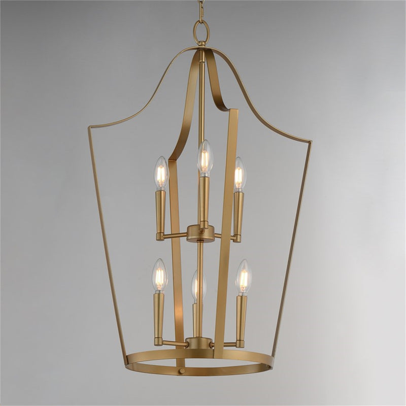 Maxim Lighting Arden 6Lt 30.25" Multi-Light Pendant, Aged Brass