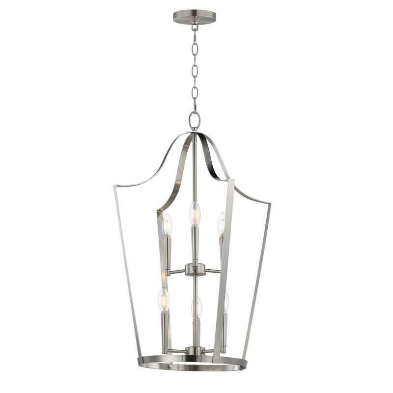 Maxim Lighting Arden 6 Light 30.25" Multi-Light Pendant, Satin Nickel