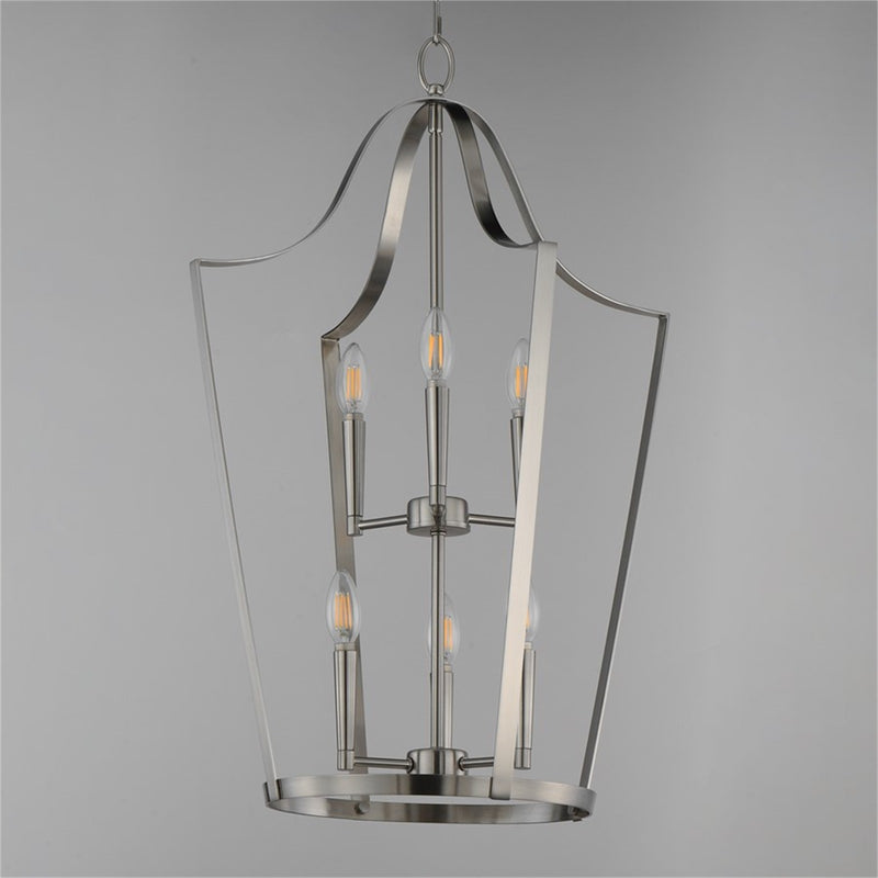 Maxim Lighting Arden 6 Light 30.25" Multi-Light Pendant, Satin Nickel