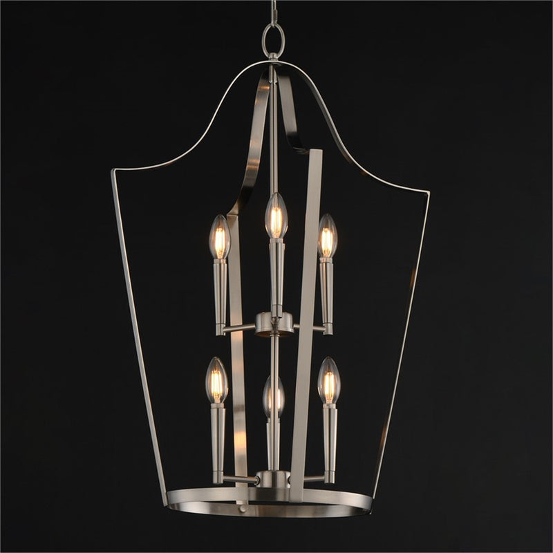 Maxim Lighting Arden 6 Light 30.25" Multi-Light Pendant, Satin Nickel