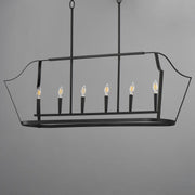 Maxim Arden 48in 6-Light Linear Pendant | Traditional Black Steel Lantern | Kitchen Island & Dining Room | 48 x 14 x 31 in | Model 10427BK