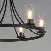 Maxim Livingston 30in 6-Light Chandelier | Modern Matte Black and Clear Seeded Glass | Dining Room & Foyer | 30 x 30 x 26.5 in | Model 10466CDBK