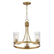 Maxim Livingston 20in 3-Light Chandelier | Modern Natural Aged Brass and Clear Seedy Glass | Dining Room & Foyer | Model 10467CDNAB