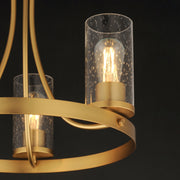 Maxim Livingston 20in 3-Light Chandelier | Modern Natural Aged Brass and Clear Seedy Glass | Dining Room & Foyer | Model 10467CDNAB