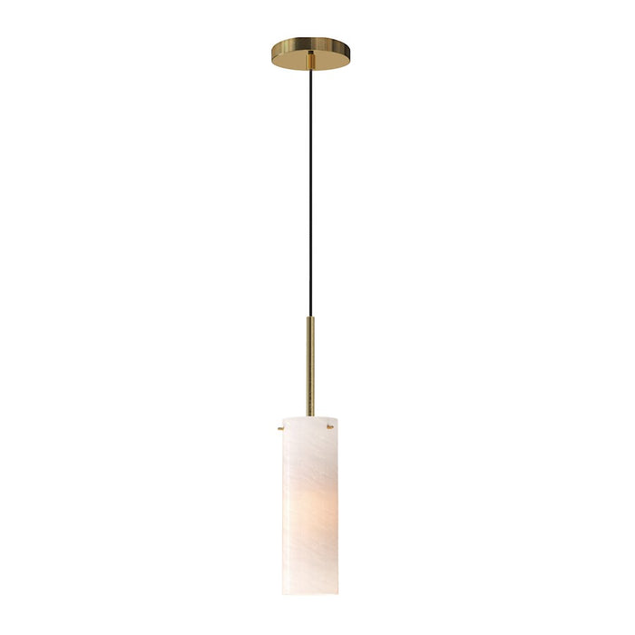 Maxim Lighting Blizzard 1 Light Pendant, Natural Aged Brass/Marble - 10511MRNAB