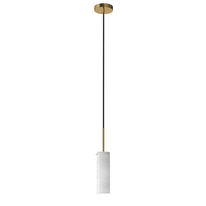 Maxim Lighting Blizzard 1 Light Pendant, Natural Aged Brass/Marble