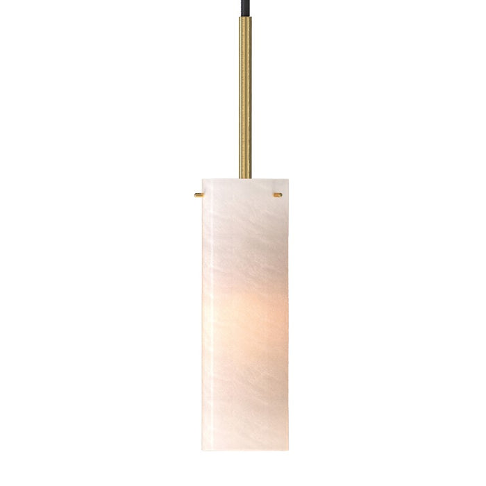 Maxim Lighting Blizzard 1 Light Pendant, Natural Aged Brass/Marble