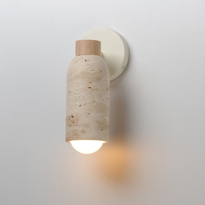 Maxim Lighting Pompeii 1 Light Wall Sconce, Travertine/Oyster