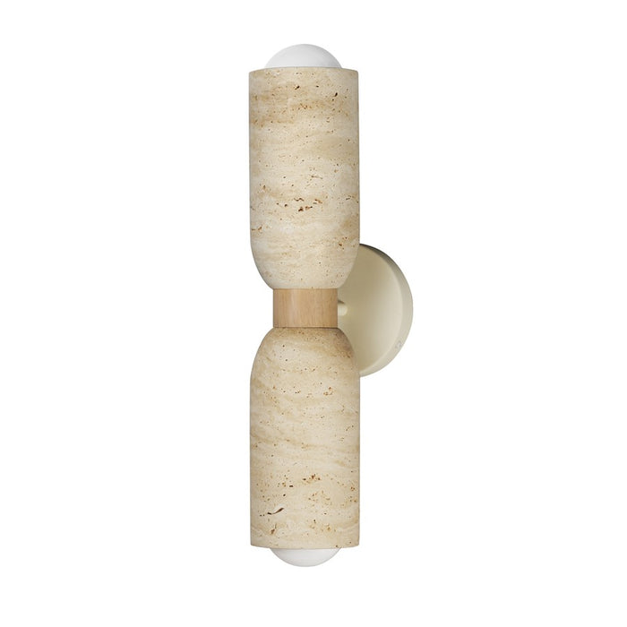 Maxim Lighting Pompeii 2 Light Wall Sconce, Travertine/Oyster - 10622TVOY