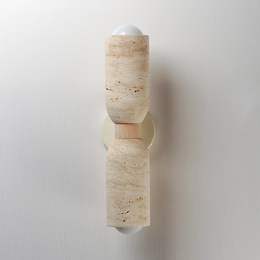 Maxim Lighting Pompeii 2 Light Wall Sconce, Travertine/Oyster
