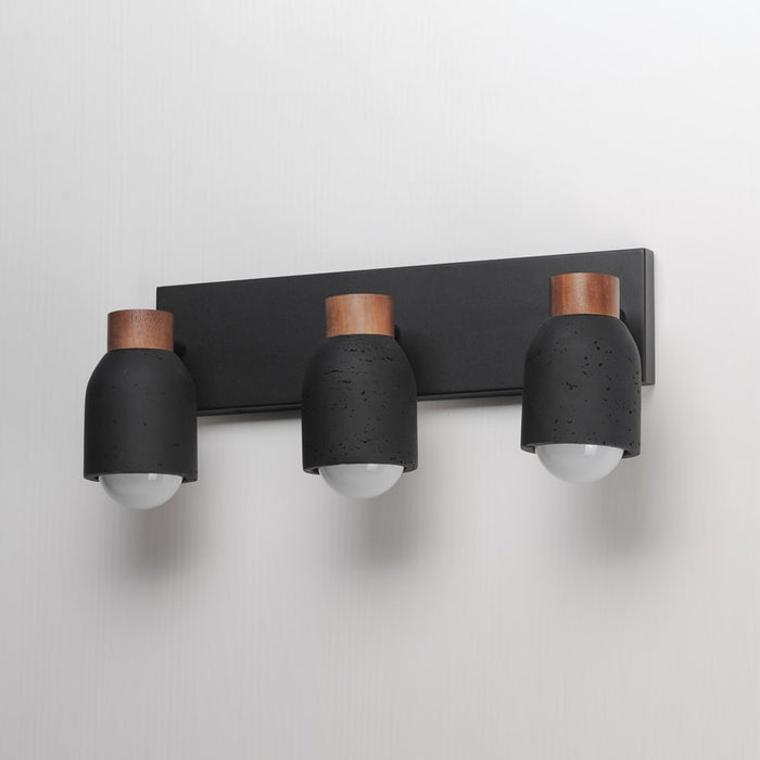 Maxim Lighting Pompeii 3 Light Bath Vanity, Lava/Black