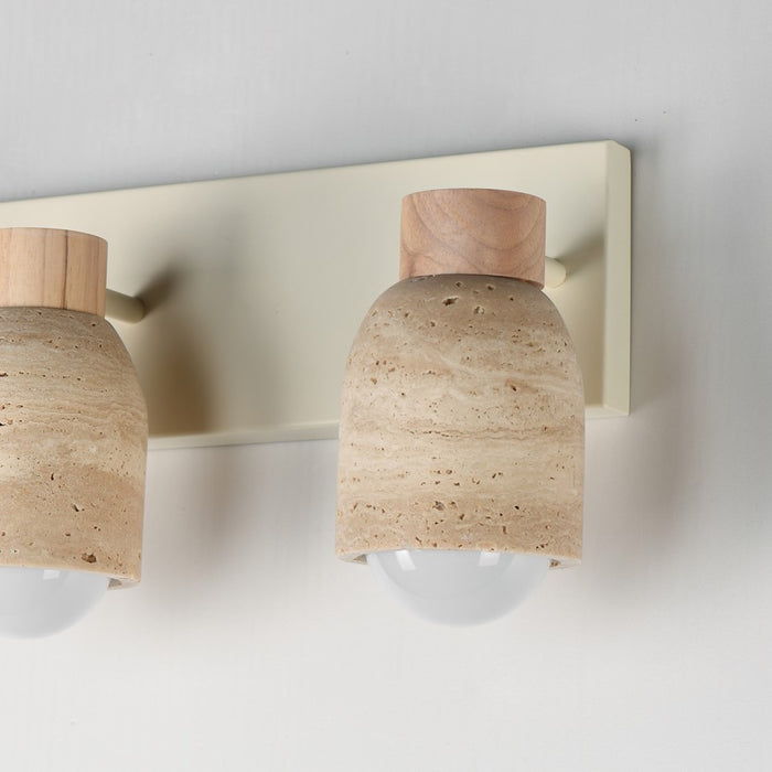 Maxim Lighting Pompeii 3 Light Bath Vanity, Travertine/Oyster