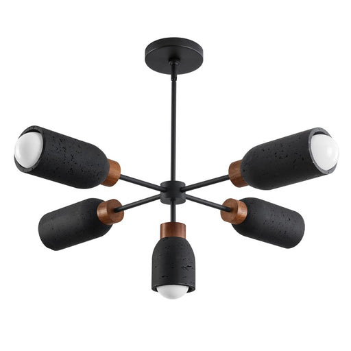 Maxim Lighting Pompeii 5 Light Chandelier, Lava/Black - 10625LVBK