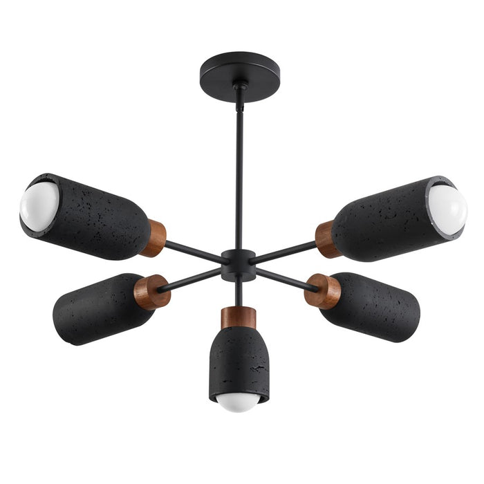 Maxim Lighting Pompeii 5 Light Chandelier, Lava/Black - 10625LVBK