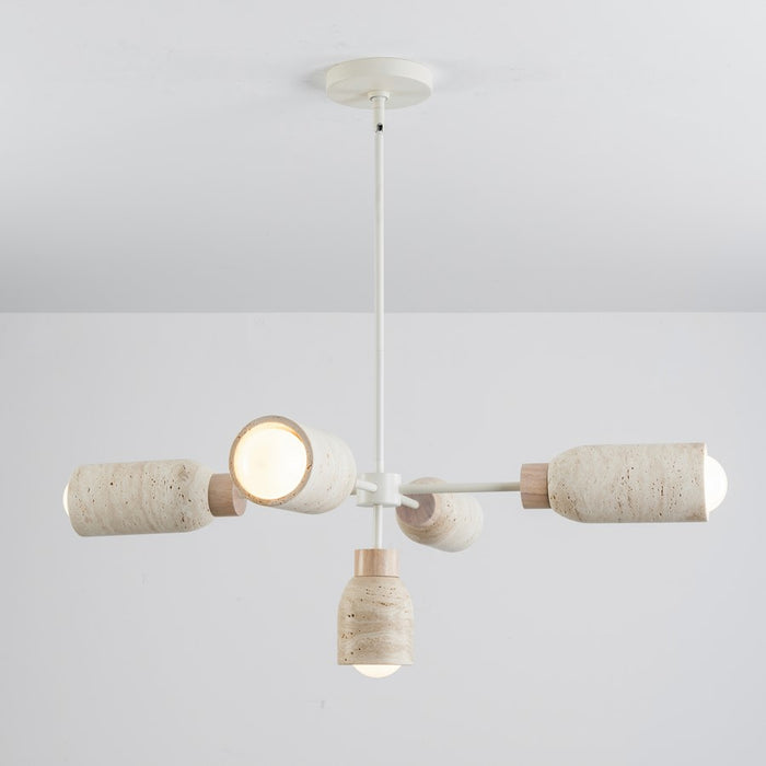 Maxim Lighting Pompeii 5 Light Chandelier, Travertine/Oyster