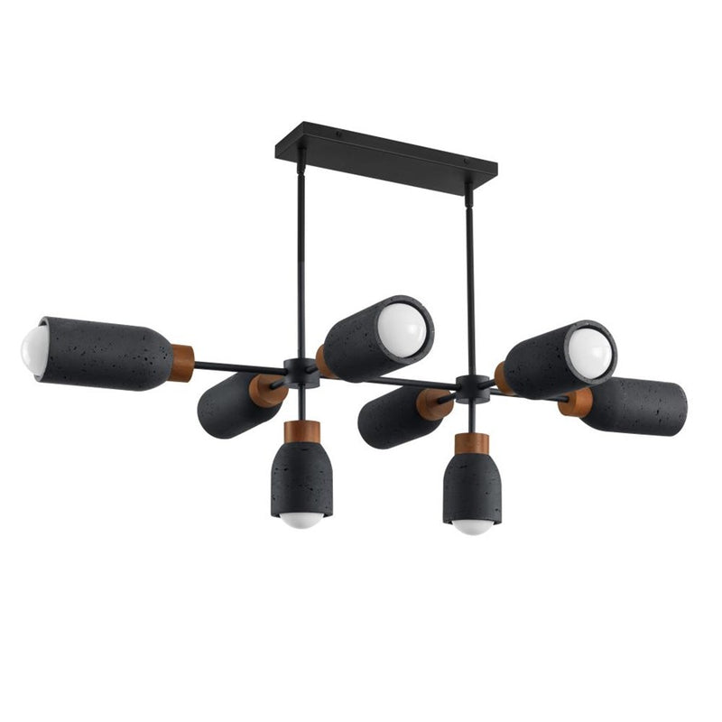 Maxim Lighting Pompeii 8 Light Linear Pendant, Lava/Black