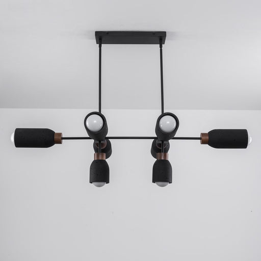 Maxim Lighting Pompeii 8 Light Linear Pendant, Lava/Black