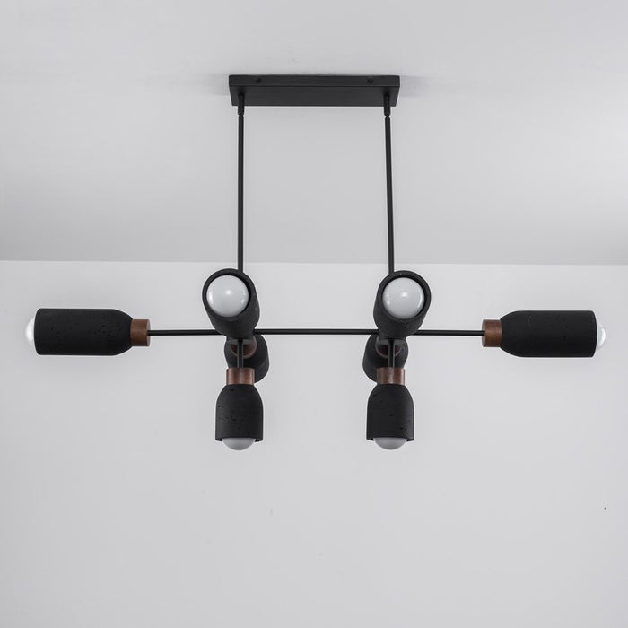 Maxim Lighting Pompeii 8 Light Linear Pendant, Lava/Black