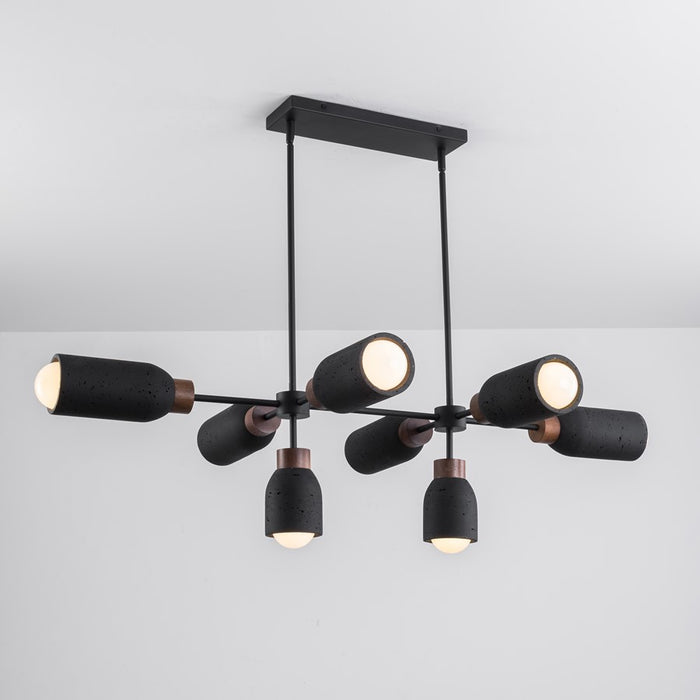 Maxim Lighting Pompeii 8 Light Linear Pendant, Lava/Black