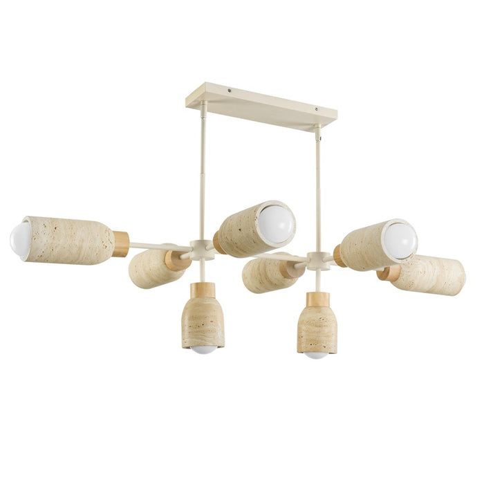 Maxim Lighting Pompeii 8 Light Linear Pendant, Travertine/Oyster - 10628TVOY